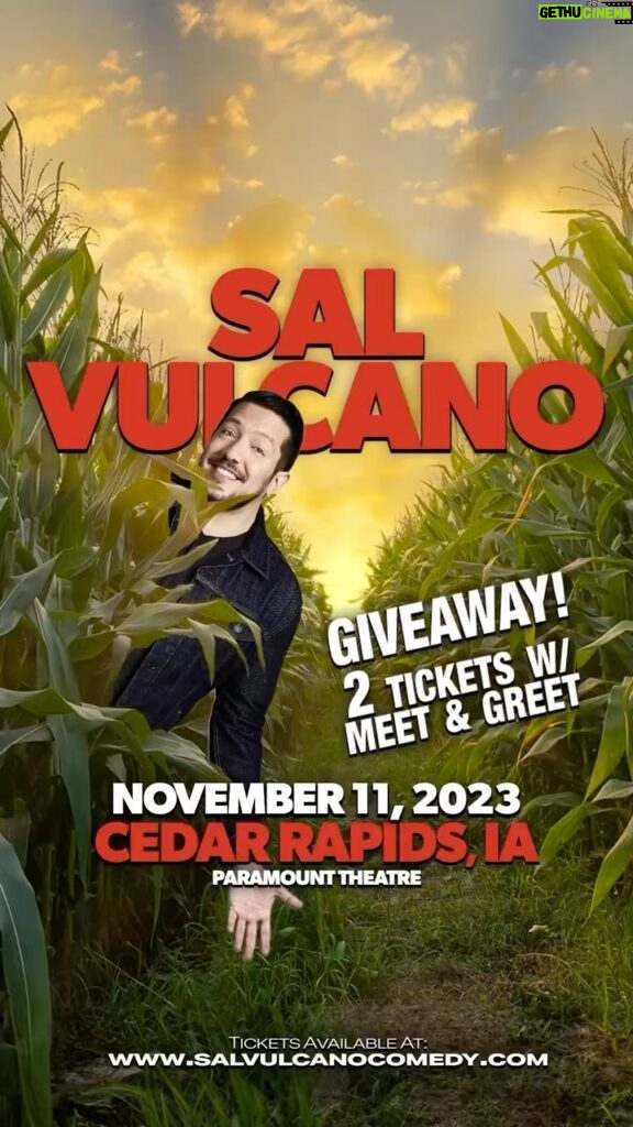 Sal Vulcano Instagram - CEDAR RAPIDS IOWA! See you Saturday! Tag a friend in comments for a chance to win a MEET AND GREET!!!