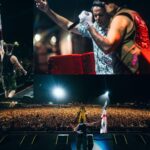 Salmo Instagram - Devo dire che l’ultimo mese è stato devastante. Tra video, concerti, 30 punti di sutura, 2 giri di antibiotico, cali di pressione, laringite e febbre non so come ho fatto a stare in piedi. Al red valley dovevo fare solo un dj set ma non potevo non cantare, mi avete aspettato fino alle 3 e 30. Ve lo dovevo! Il problema è che ora ho un serio problema alla gola. Ieri ho avuto un mezzo collasso, Il corpo mi sta chiedendo di fermarmi. 📸 @giusantonelliph @stefanomanzoni_ @tommaso_longari