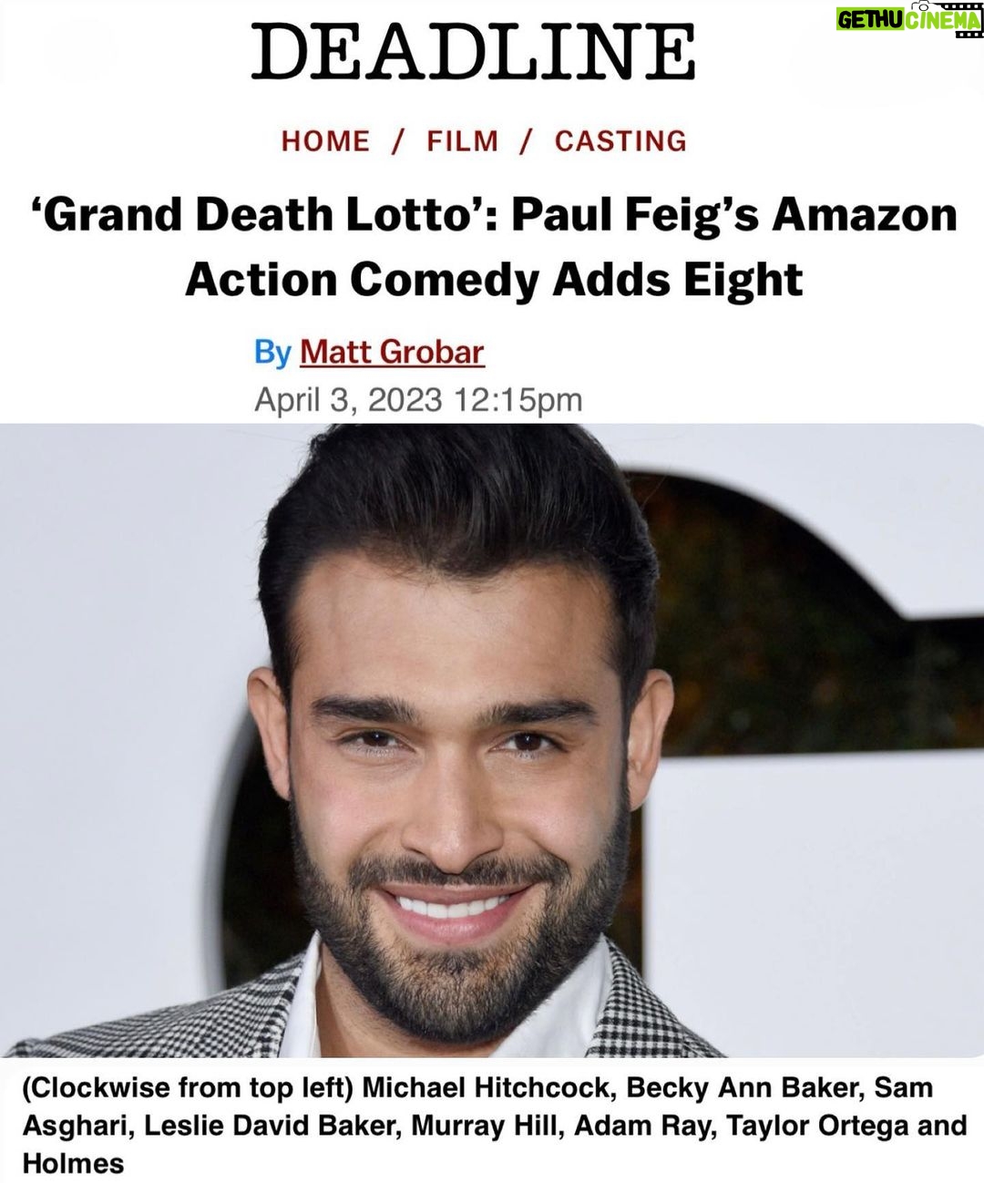 Sam Asghari Instagram - It’s an honor and an absolute pleasure to be part of this Kick ass cast Directed by the Uber-talented @paulfeig 🎥 @amazonstudios #granddeathlotto a big shoutout to my amazing team for always working so hard for me 💪🏽