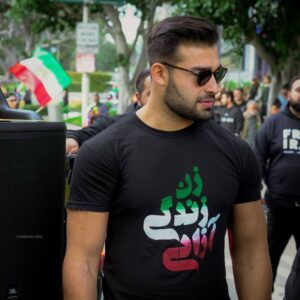Sam Asghari Instagram - Came out today in the streets of Los Angeles in support of my Iranian people. Thank you LA. 📸 @farnood.drs