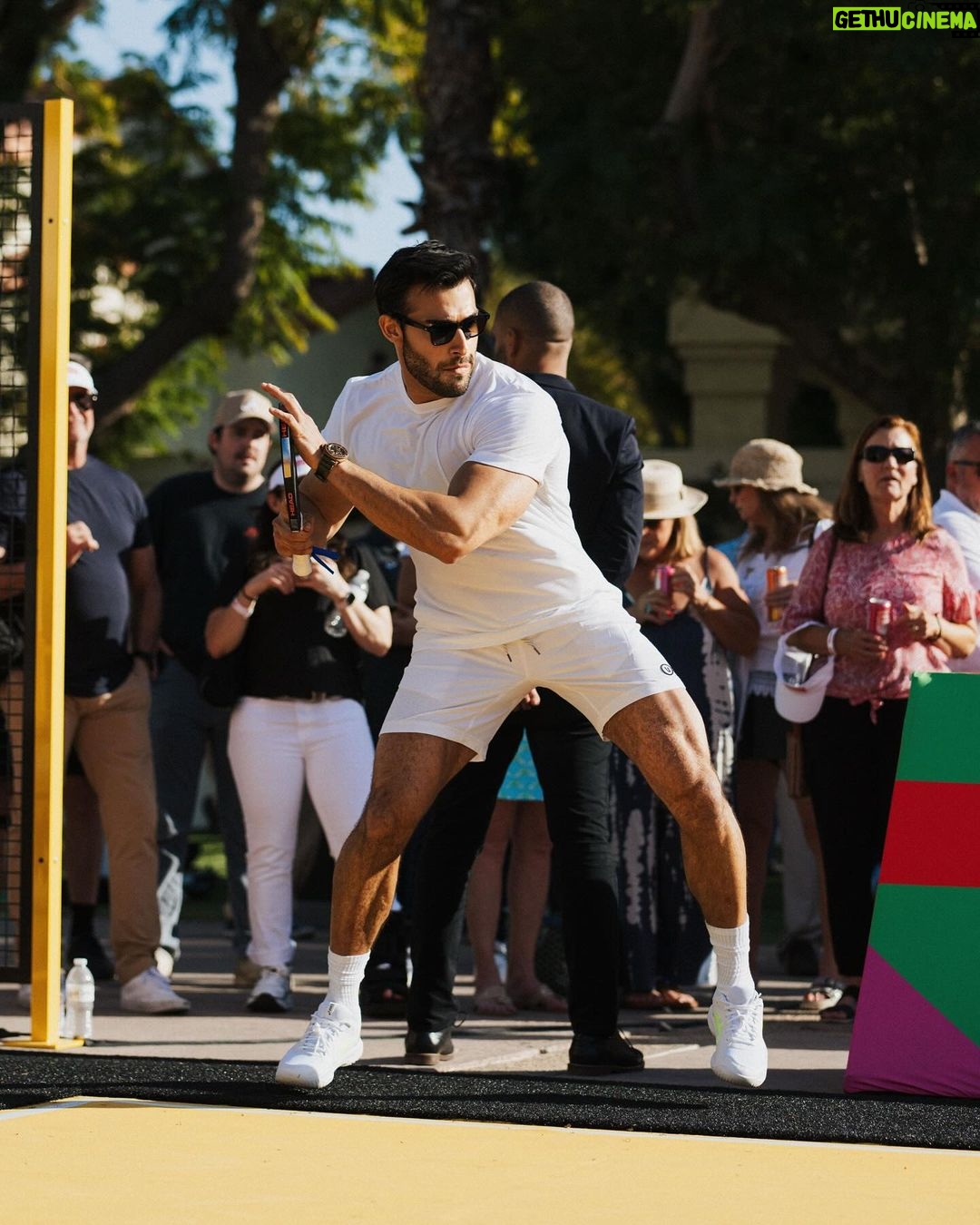 Sam Asghari Instagram - Had a great time playing at @desertsmash hosted by @charlizeafrica benefiting @ctaop πΎπ with some of the greats including the π @djokernole @indianwellstennisgarden was a great first time experience. @vossworld wearing @vuoriclothing π @asics