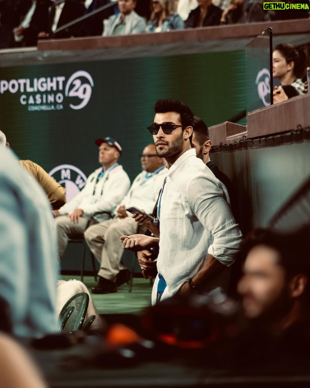 Sam Asghari Instagram - Had a great time playing at @desertsmash hosted by @charlizeafrica benefiting @ctaop πΎπ with some of the greats including the π @djokernole @indianwellstennisgarden was a great first time experience. @vossworld wearing @vuoriclothing π @asics