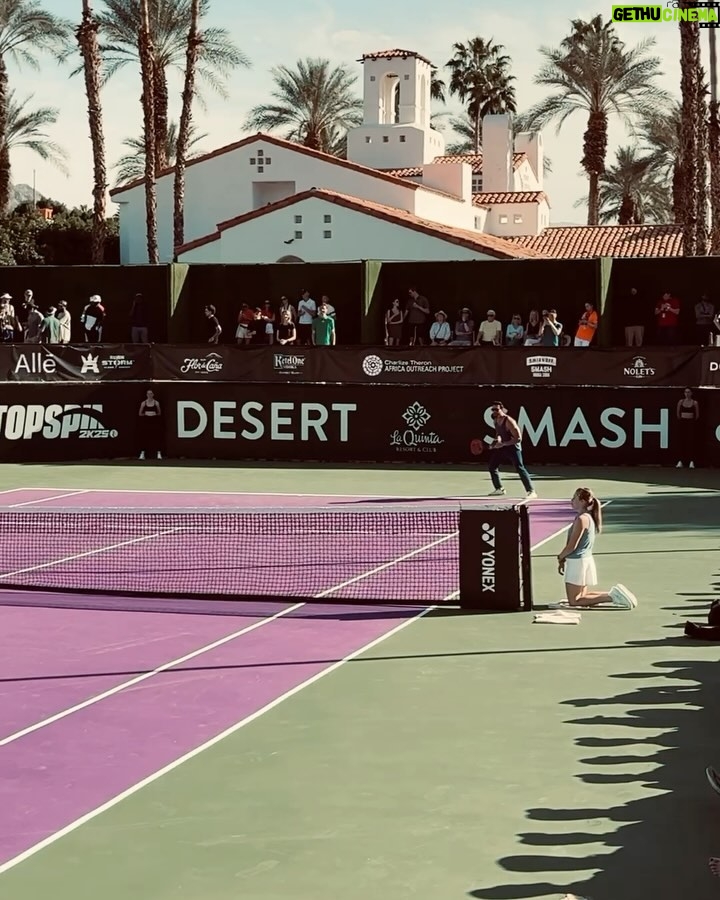Sam Asghari Instagram - Had a great time playing at @desertsmash hosted by @charlizeafrica benefiting @ctaop πΎπ with some of the greats including the π @djokernole @indianwellstennisgarden was a great first time experience. @vossworld wearing @vuoriclothing π @asics