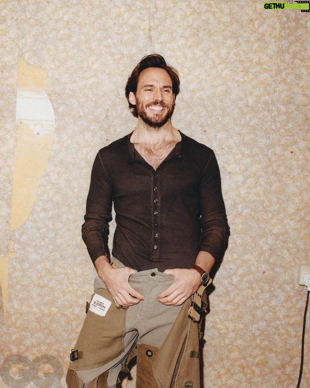 Sam Claflin Instagram - After a career playing shirtless hunks, "Daisy Jones & The Six" is letting Sam Claflin access his most personal material yet. Read the #GQHype by @olivia__pym at the link in bio. Photography by @jackrjohnstone and styling by @angelomitakos.