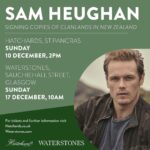 Sam Heughan Instagram – See you in @waterstonesgla @hatchstpancras for some Xmas cheer! 🎄 
(Mince pies optional)

@radarbooks @mobius_books