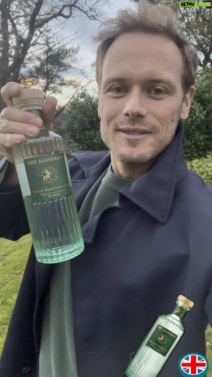 Sam Heughan Instagram - The Sassenach is HERE π¬π§!!!!! Delighted that now all our award winning spirits are available. Presale for the holidays goes on sale TODAY! Get your bottle of green gold for the festive season. (Link in stories) @masterofmalt @sassenachspirits
