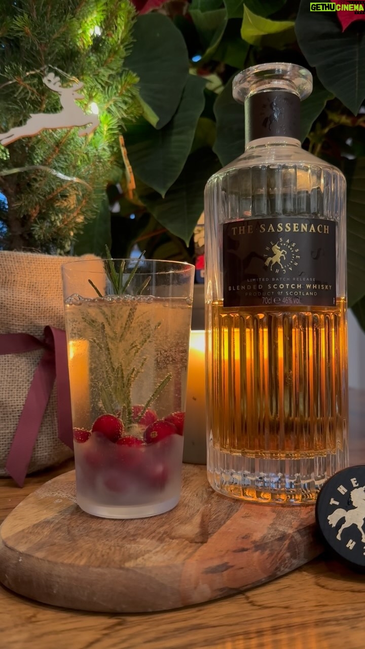 Sam Heughan Instagram - Samta Sassenach has been very generous!! Giving me, not one… but TWO Sassy Snow Globe’s!?! 🎅🎄 Freeze cranberries, rosemary “tree” then add the @sassenachspirits of your choice. And don’t forget, this gold stuff is available for the perfect Xmas gift!x Cheers Samta! 😘