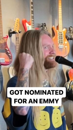 Sam Ryder Instagram - WE GOT NOMINATED FOR AN EMMY!!! ‘Outstanding original music and lyrics’ category WHAAAAT! 🤯 Freaking out and bursting with gratitude! THROUGH US NOT OF US! 🙏 Here’s me singing my head off in LA envisioning this very moment with all my fingers & toes crossed 🤞 Thank you all and big up to my pals & co-writers @bensbrother1 & @tom.howe_music and extra love to my hero @brianmayforreal for making my dreams come true ✨ This one’s for the hope seekers and the faith keepers! 💛👊