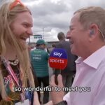 Sam Ryder Instagram - Lived out my childhood dream of chatting to @martinbrundlef1 on the grid wearing an @ironmaiden shirt I got from their show the night before 🤘 Loads of memories camping at @silverstonecircuit with the fam in my Dad’s work van watching the race from our camping chairs 🙏Such a privilege to see the action up close 🏎 Can’t say I have the same history with tennis but I’m absolutely HOOKED now! Big to my fabulous pal @hannah_waddingham for giving me a MasterClass crash course at @wimbledon 🎾 @billyjoel the goal remains to sing my head off with you but joining in with 60,000 other devoted maniacs will more than do for now 💛