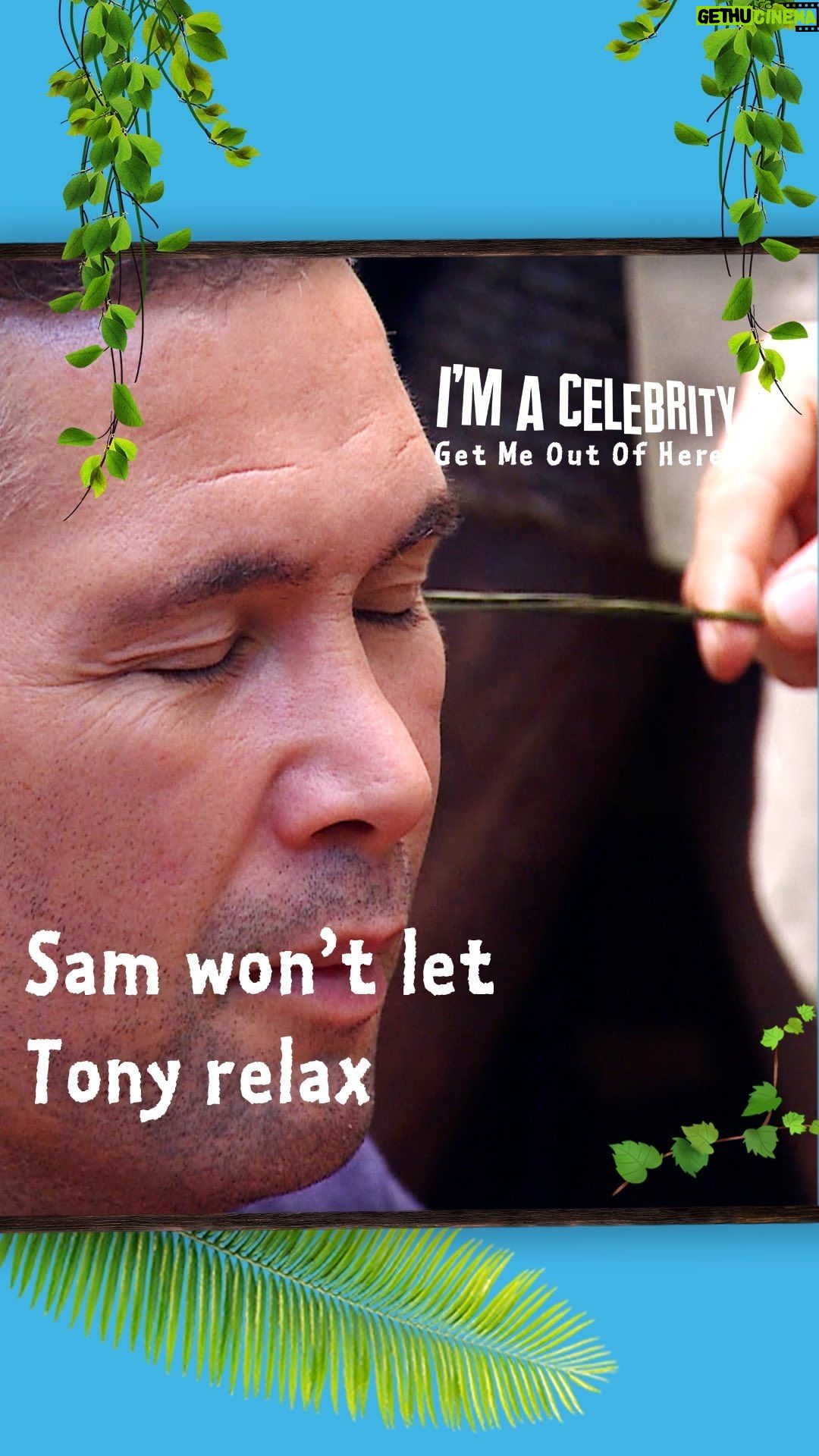 Sam Thompson Instagram - Tony will never know peace with Sam around 🧘 #ImACeleb