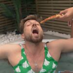Sam Thompson Instagram - @dominos_uk UK has Big Dip energy with this one! Everyone knows I’m a MASSIVE Garlic & Herb Dip fan. So when Domino’s announced they were creating life-sized Garlic & Herb Dip plunge pools I had to get one and dive in. To celebrate summer Domino’s is also releasing their first ever beachwear merch line. The bikini fits particularly well, though @zara_mcdermott might disagree 😂 Click the link in the @dominos_uk bio to see how you can get your hands on the whole collection, including the full merch range, giant Garlic & Herb plunge pool AND a floating pizza box – because why wouldn’t you want to grab a slice while enjoying a dip?! #GarlicandHerbDipCollection AD