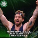 Sam Thompson Instagram - It’s Final day! 🤞🙏 We’re beyond proud of Sam for making it this far. What a fantastic campmate he’s been this series! If Sam is your King Of The Jungle, please use your 5 free votes ahead of tonight’s Final (link in his bio). Regardless of the result tonight, thank you so much #TeamSam for all of your constant support these past weeks 🫶🏻🥺 #ImACeleb #agentmurph