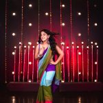 Sameeksha Sud Instagram - Wait for the dhamaka… 💜 Excited?? #whatjhumka #pictureoftheday Styled by @rimadidthat Saree @swadeshi_shringaar Blouse @the_adhya_designer Jhumka @moedbuille Bangles @Shagnaofficial Footwear @_all_about_toe