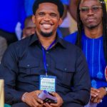 Samuel Eto'o Instagram - Thank you to the President of the transition, his Excellency Ibrahim Traoré for his audience, to the Minister of Sports of Burkina, and to the President of the Burkinabe Federation, Lazare Banssé, who invited me to this beautiful celebration of Burkinabe football. We love this Africa! MERCI au Président de la transition, son Excellence Ibrahim Traoré pour cette audience intense , Merci aussi à Monsieur le Ministre des sports du Burkina, Merci au président de la fédération burkinabé, Lazare Banssé, qui m’a invité à cette belle fête du football burkinabé. On aime cette Afrique! @fbffoot