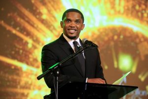 Samuel Eto'o Instagram - Ballon d’or camerounais 2023 🇨🇲 MERCI Maman❤️ @francisngannou 🙏🏿🙏🏿🙏🏿🙏🏿🙏🏿🙏🏿🇨🇲

What a spectacular night celebrating our country’s greatest football talent at the second edition of Ballon d’Or Cameroon. 

Congratulations to all the winners for their exceptional achievements during this football season and a special thank you to the First Lady of Cameroon for attending this event. 

Here’s to a record-breaking 2024 ⚽️⚡️@fecafootofficiel