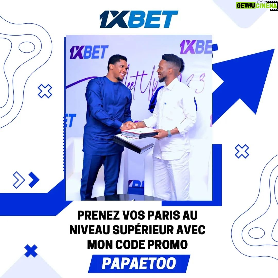Samuel Eto'o Instagram - Découvrez des paris passionnants et une interface conviviale qui vous permettra de parier sur vos équipes préférées avec facilité. Avec 1xBet, vous pouvez augmenter vos gains et vivre l'excitation du jeu comme jamais auparavant!💰 Rejoignez-moi pour célébrer notre partenariat et profiter d'avantages exclusifs en tant qu'ambassadeur de 1xBet. Utilisez mon code promo PAPAETOO lors de votre inscription pour bénéficier d'un bonus incroyable sur votre premier dépôt. Prêts à vivre l'adrénaline des paris sportifs? Alors, rejoignez-moi dès maintenant et montons ensemble sur le terrain de la victoire avec 1xBet! 🏆🔥