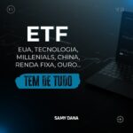 Samy Dana Instagram - No que você gostaria de investir? Você provavelmente vai encontrar esta resposta na B3 através de um instrumento chamado ETF, ou Exchange Traded Funds - Fundos Negociados em Bolsa em inglês. Cada vez mais populares, os ETFs são uma excelente forma para diversificar seus investimentos. Eles já eram uma febre nos Estados Unidos e estão estourando aqui no Brasil nos últimos anos, sinal da sofisticação de nosso mercado de investimentos. Com eles você vai poder investir com poucos cliques em ações brasileiras, ações americanas, chinesas, europeias, de outros países emergentes. Mas não só isso: através desse instrumento você consegue investir em ouro, criptomoedas, títulos públicos, índice de fundos imobiliários... Tudo isso com facilidade. E rendimento espetacular: a maior parte dos ETFs são fundos passivos que seguem índices, que normalmente desempenham muito melhor do que a gestão ativa de muitos dos gestores. Isso se aplica tanto para os ETFs de renda variável quanto para os de renda fixa! Então, não tenha medo de diversificar a sua carteira com esse instrumento. Eu vou ensinar você a montar uma carteira de investimentos eficiente em meu curso gratuito, Investindo com Ciência. O link está na bio. Inscreva-se!