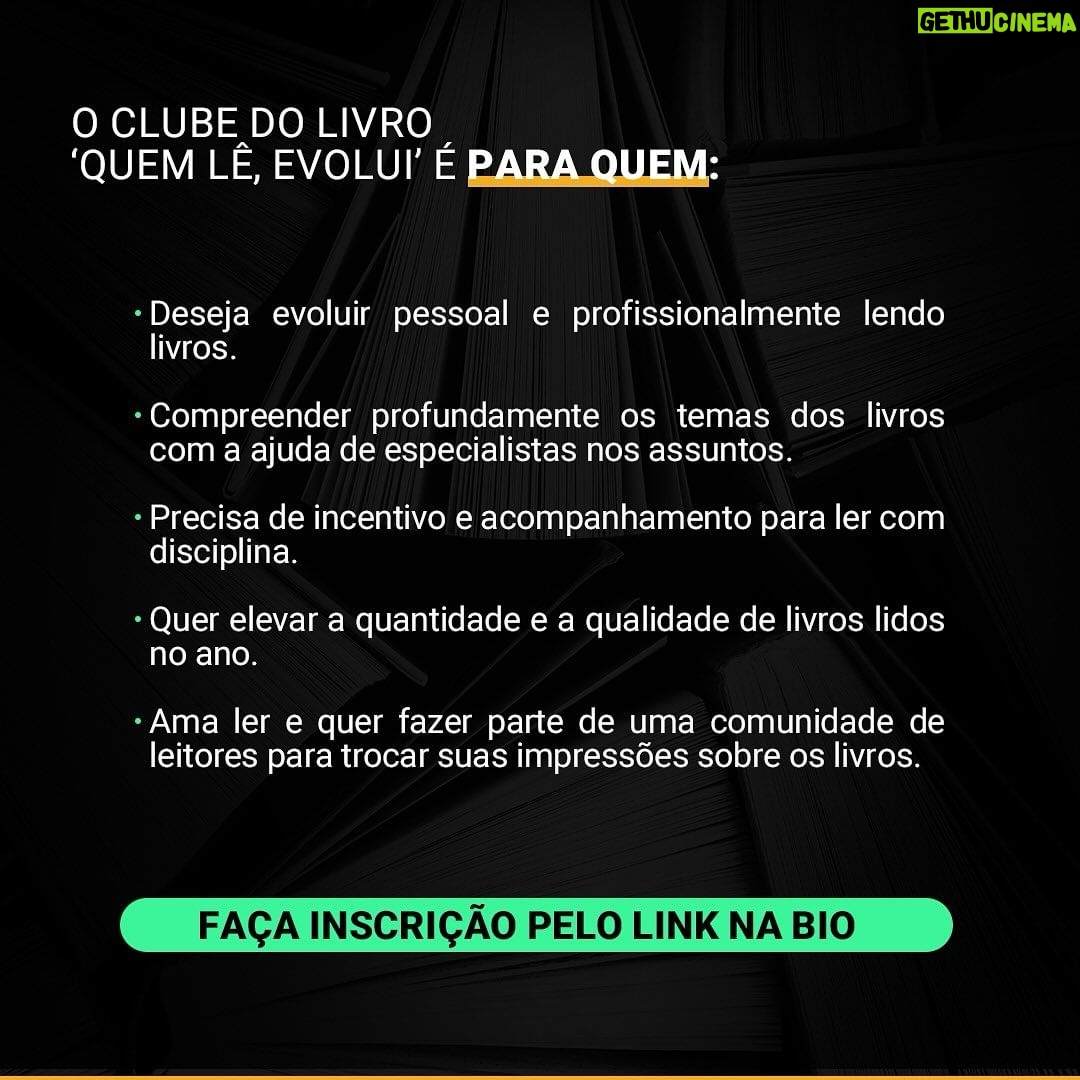 Samy Dana Instagram - Se você prometeu que queria evoluir esse ano de 2024, essa é a hora! Abrimos as inscrições para a 3ª Edição do Clube do Livro - Quem lê, evolui. O @leosiqueirabr já realizou duas turmas, com mais de 300 pessoas inscritas, e dessa vez me juntei a ele. Vamos ler 6 livros em 6 meses, que vão te ajudar a evoluir em diferentes áreas da sua vida. Nosso objetivo é que você se torne a pessoa mais interessante da sala. ➡️ Qual valor do clube do Livro? O valor é de R$ 359,40 parcelado em 6x de R$ 59,90 sem juros. Assim, você precisa gastar o equivalente a um happy hour por mês para garantir sua vaga. Mas se inscreve logo, que esse é o preço para as 100 primeiras pessoas. Entrar no clube do livro será um passo assertivo para você se tornar a melhor versão de si mesmo. O link de inscrição está na bio. Aproveite essa oportunidade, as vagas são limitadas!