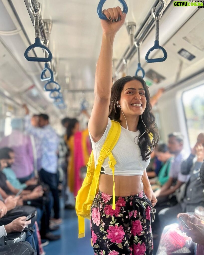 Samyuktha Hegde Instagram - Metro’ed to work 🚊
