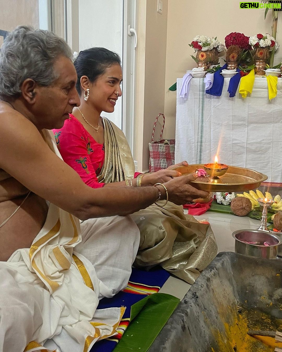 Samyuktha Hegde Instagram - To new beginnings 🤍 As we unlock the door to my new home, memories flood back – of a tiny 1bhk rented space where four of us coexisted, dreaming of a place to call our own one day. Every tear, every triumph, and every thank you to the universe has led us to this moment – where the difficulties are overshadowed by the sheer beauty of having a little place to call my own. Thank you Universe 🧿 ॐ नमः शिवाय ಓಂ ನಮಃ ಶಿವಾಯ oṃ namaḥ śivāya #newhome #newbeginnings