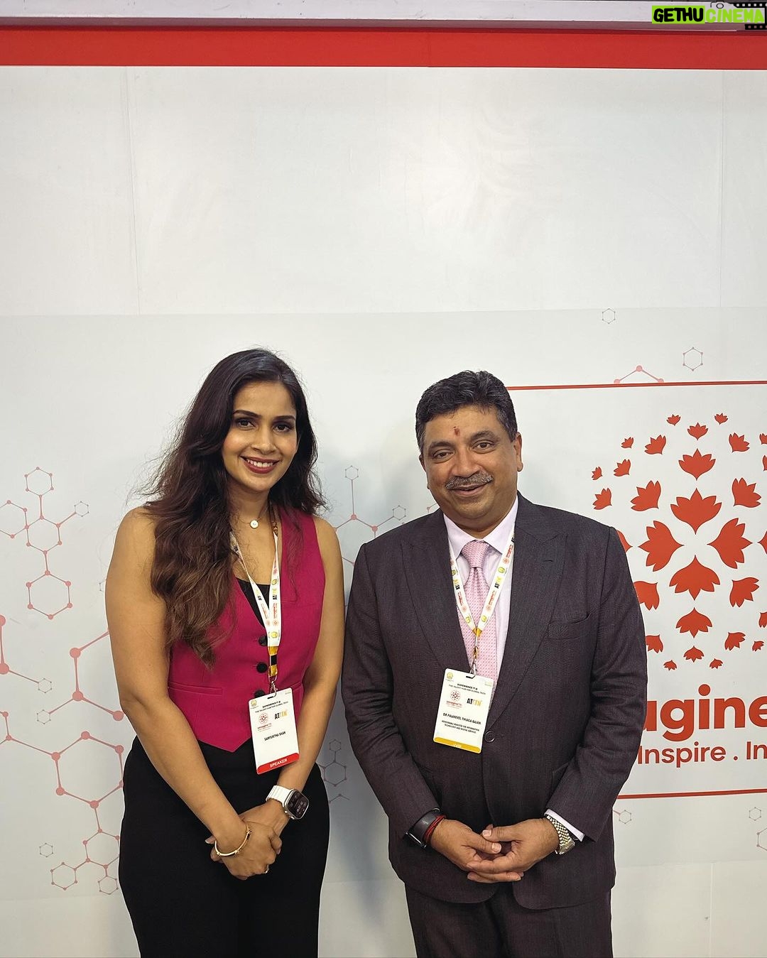 Samyuktha Shanmughanathan Instagram - What an exciting day ! Sharing some moments from today . Such an honor to meet honorable minster Dr. Palanivel Thiagarajan @ptrmadurai , he was so inspiring, took out time to talk to us and share some interesting anecdotes And to be a part of this amazing panel @madangowri @kaizen_malar premanand sethuraman and Varsha from the YouTube team at the Annual Technological Leadership Summit – UmagineTN’ 2024 @umaginetn . we spoke & shared some valuable insights on ‘From Passion to Positive Impact: Unlocking the power of YouTube’s Creator Economy’ @youtubeindia ♥️