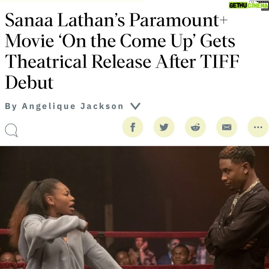 Sanaa Lathan Instagram - So this happened. #Onthecomeup is now going to be IN THEATERS as well as streaming on @paramountplus #September23 🔥 I’m so over the moon excited about this ☺