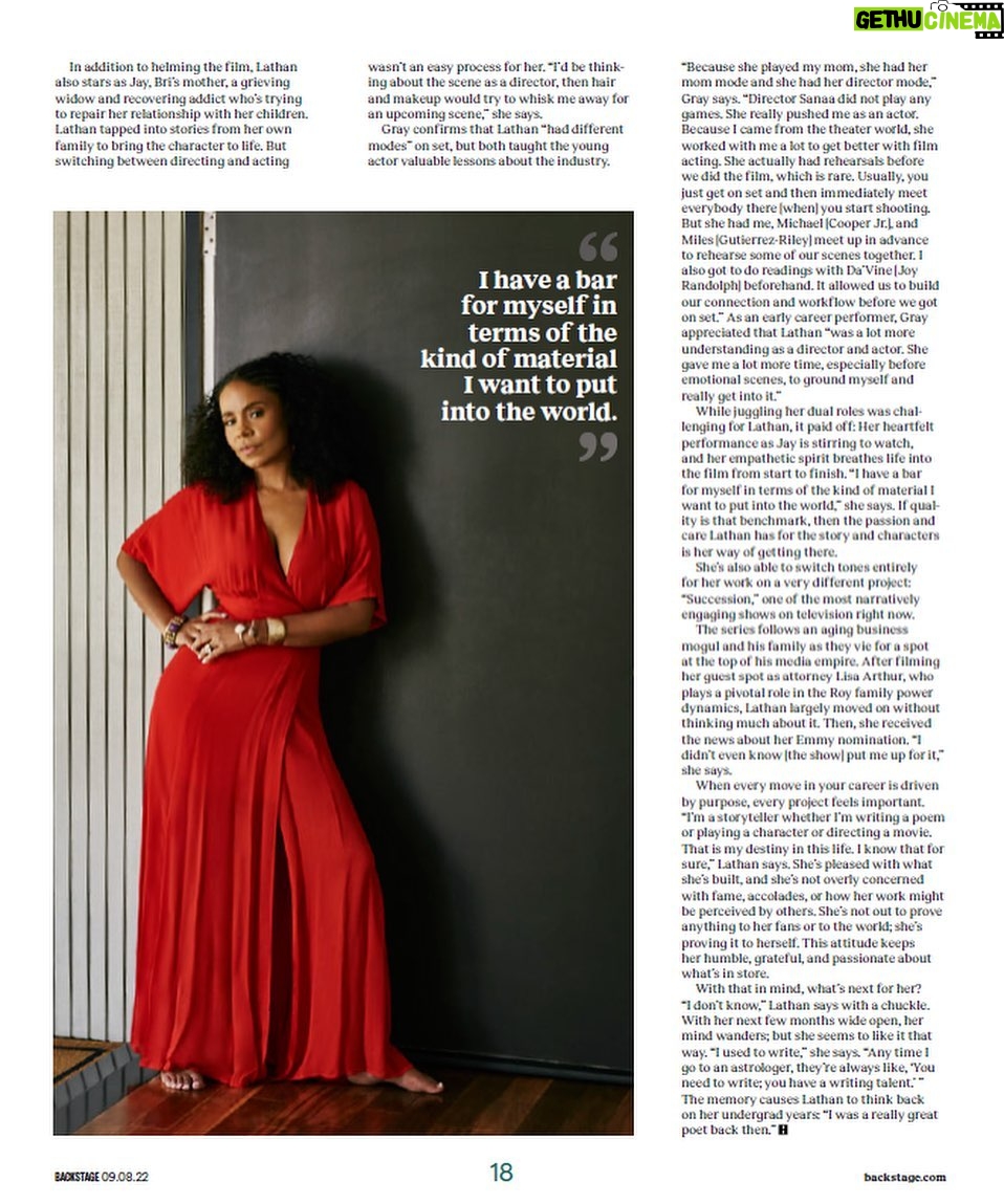 Sanaa Lathan Instagram - Thank you so much @backstagecast, @cornbreadsays & @glaskewii for this beautiful feature. ๐ญ๐คน๐ฝโโ๏ธ๐ฌ
