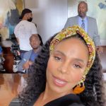 Sanaa Lathan Instagram - That time #bestmanfinalchapters creator @malcolmdlee showed off his acting chops as Harper’s lawyer. 🤹🏽‍♀️#behindthescenes #tbt New York, New York