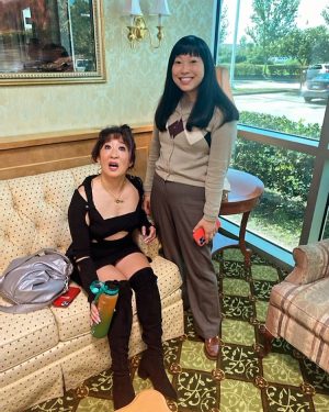 Sandra Oh Instagram - This is my absolute favorite pic of me & @awkwafina #QuizLady streaming on @hulu now! Yay I can say it! Enjoy! My god we had such a blast filming it ! #❤️jenny #hotmess #❤️anne #beigeisbeautiful Just the beginning…