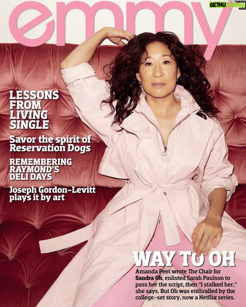 Sandra Oh Instagram - So much fun at this photoshoot. #netflixthechair starting this Friday!! Thanks #emmymagazine and Team. @televisionacad @zoemcconnell @tahira_makeup @nicky_yates @rosecefalu @netflix @imprintpr #netflixthechair