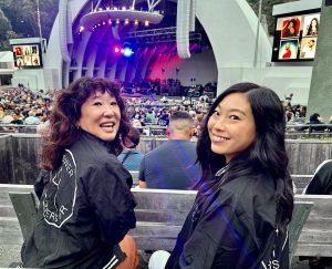 Sandra Oh Instagram - @catpowerofficial @modestmouse @pixiesofficial Triple Rainbow 🌈🌈🌈 @aliannaclicmob (Nora was actually on the phone)
