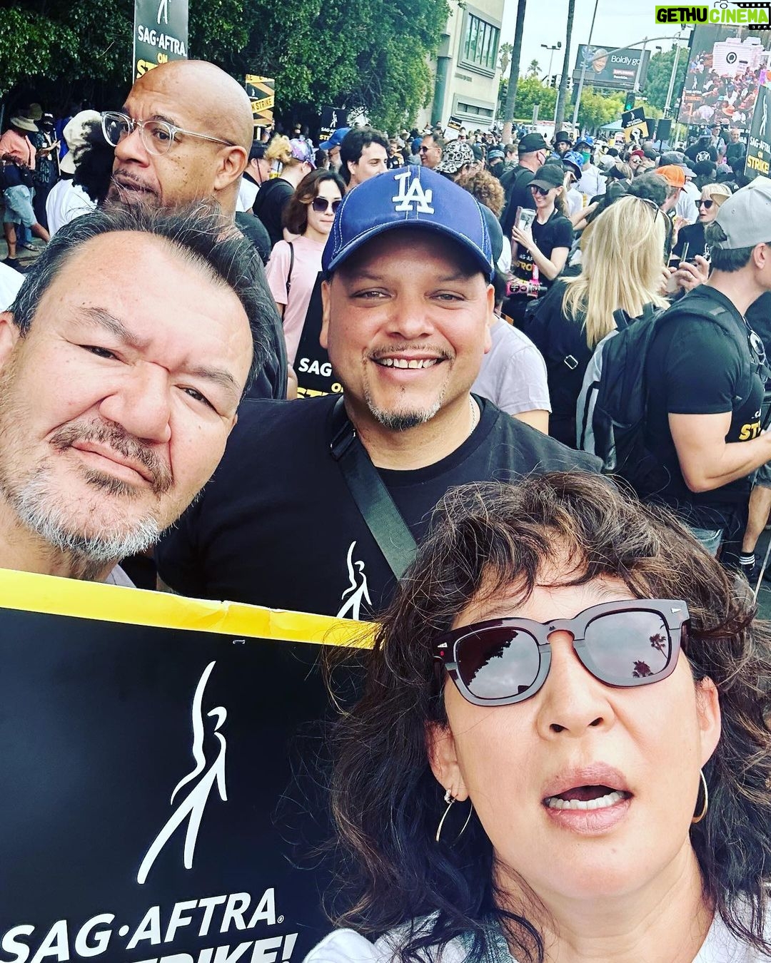 Sandra Oh Instagram - @sagaftra #sagaftrastrong @wgawest #wgastrong