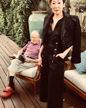 Sandra Oh Instagram - Heading to #eveningbefore benefiting #MPTF #dadreadinginredcrocs