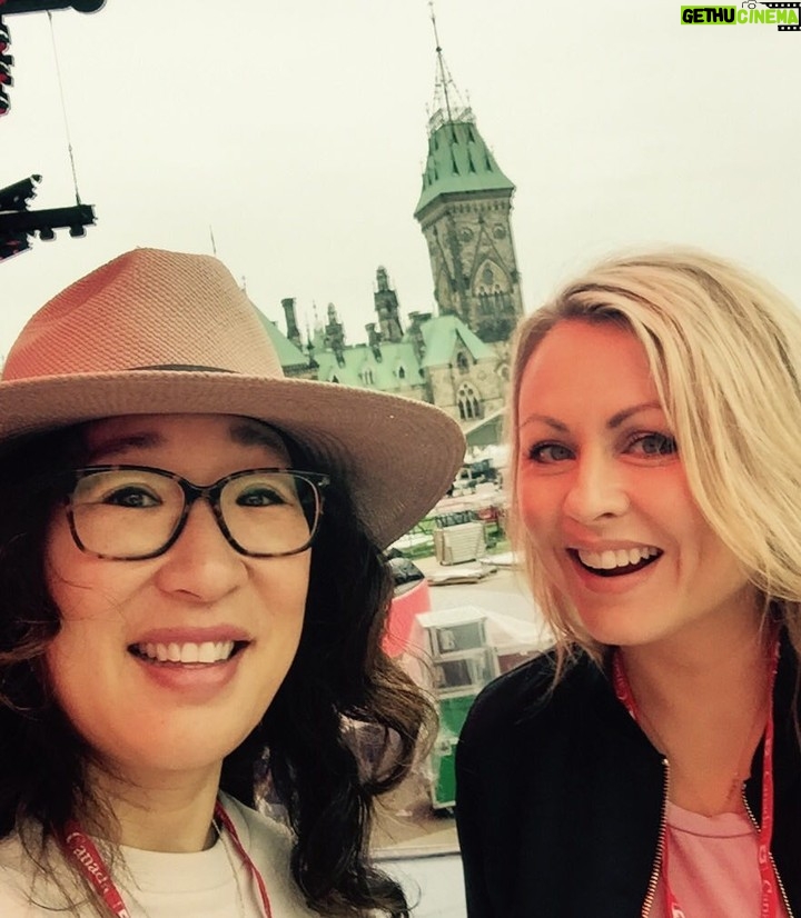 Sandra Oh Instagram - Rehearsal 4 #Canada150 w/ gorgeous @mitsougelinas @canada150 See you on the Hill July 1st!