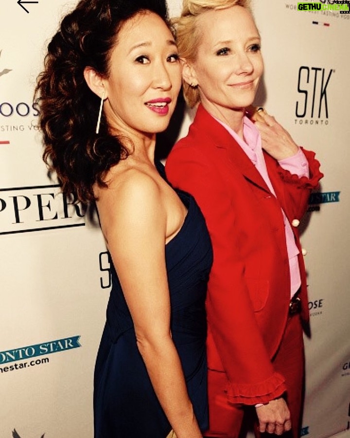 Sandra Oh Instagram - Me & Anne @ #catfightfilm premiere. Note she's wearing red and I'm in blue. Totally didn't plan. When u see the film you'll get it.