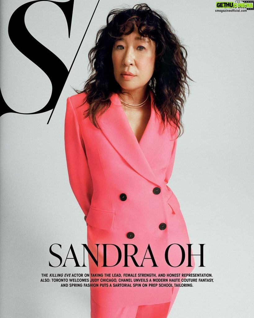 Sandra Oh Instagram - Thank you @smagazineofficial.  This Spring 2022 issue will be on newsstands March 29th.  Photography by @leeorwild Styling by @petraflannery Makeup by @jostrettell Hair by @jennychohair Nails by @nailsbyshige Yay Canada 🇨🇦