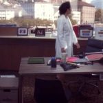 Sandra Oh Instagram - The first scene I shot for #netflixthechair was as Ji Yoon Kim, the newly minted Chair of the English Dept, entering her office and falling off her chair. And I immediately remembered one of the last moments as Cristina Yang @greysabc as the newly minted director of cardio thoracic surgery, exiting her office. And their name plates on the doors. 😄 These are the amazing moments you remember in your body 7 yrs later… “Wait this feels familiar but different.” Like bookends. I love Cristina. I miss Cristina. And I really love Ji Yoon. I hope you do too. #netflixthechair debuts Tomorrow, Friday Aug 20th ❤️