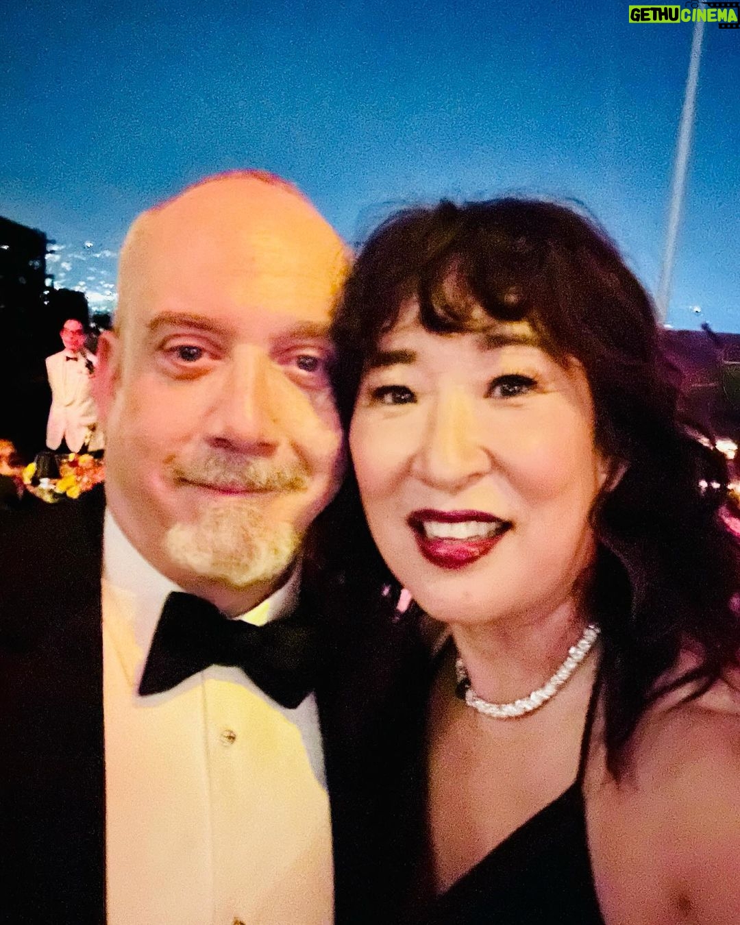 Sandra Oh Instagram - What an evening #academymuseumgala Highlight was hanging w/#paulgiamatti ❤️!! Thank U @nicolasghesquiere @louisvuitton @lonavigi @msjordanjohnson @stephensollitto @nailsbyshige