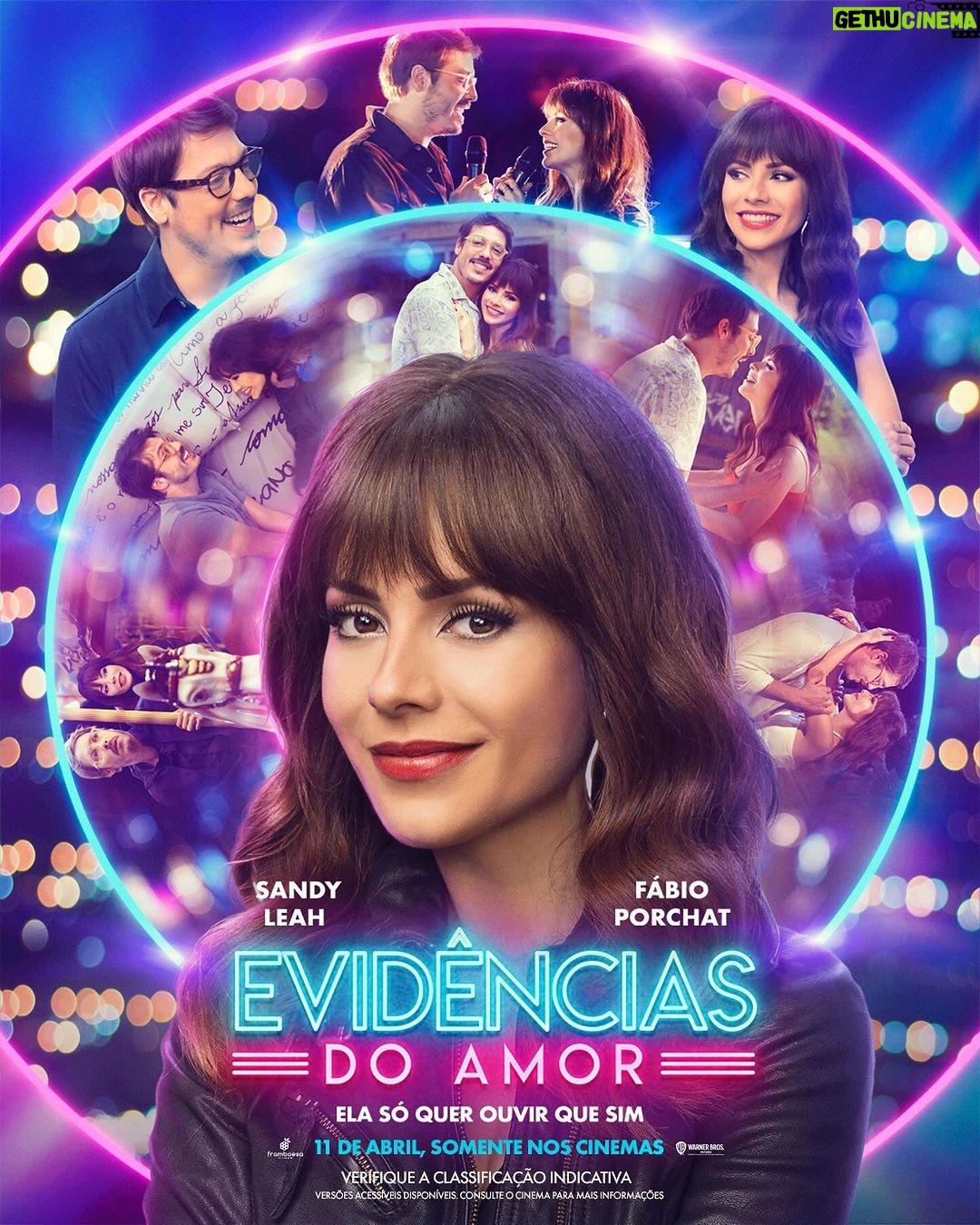 Sandy Instagram - Aêeee!!! E vem aí, pessoal!! Eu, @fabioporchat, o hino “Evidências” e mais um elenco maravilhoso nas telonas do cinema! 💜 A comédia #EvidênciasdoAmor vai te surpreender com situações improváveis e um casal que tinha tudo para dar errado (ou não)! rsrsrs Estreia 11 de abril, somente nos cinemas.