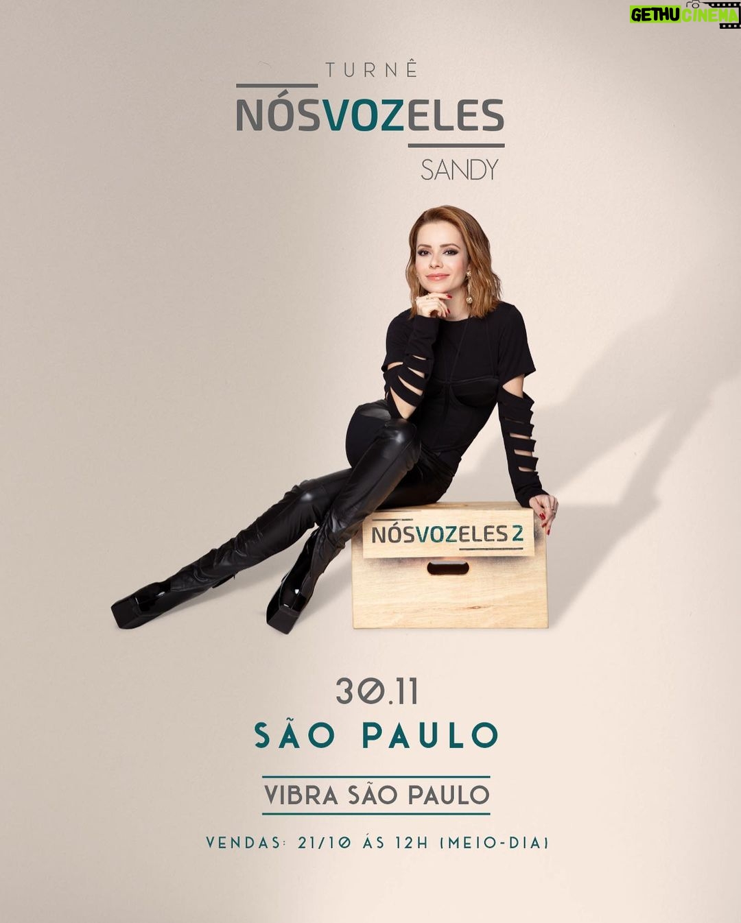 Sandy Instagram - E aí, gente querida!! Eu ouvi “mais um, mais um”? ☺ SIIIIIM, eu volto pra SP e RJ para as minhas últimas apresentações do ano, com encerramento aqui na minha cidade, Campinas. Marca o @ de quem vem com a gente! Uhuuuu… 🎶 #TurnêNVE2022