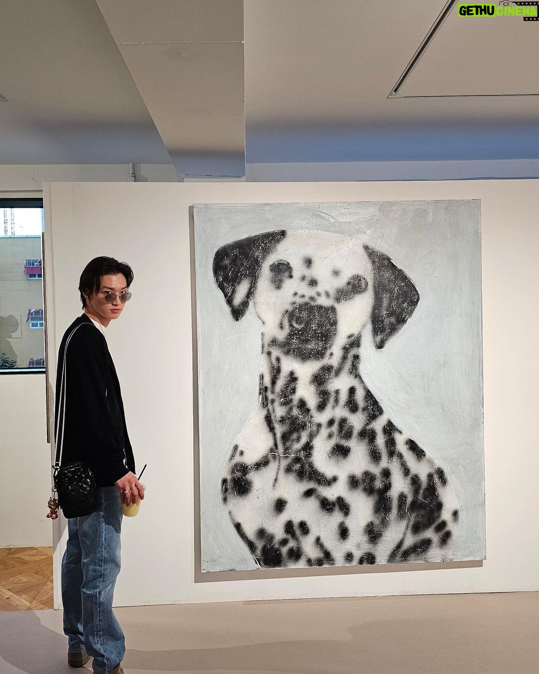 Sang Heon Lee Instagram - Bought a piece, made a piece π¨πΌοΈπ§βπ¨ Dalmatian/Artist: @ricardopassaporte Gallery: @duartesequeiragallery Mint/Blueberry Ice cream: @sangheonleesh Sensei/Teacher/μ€μΉλ: @soohyo_ @kimsoohyo Seoul, South Korea