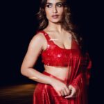 Saniya Iyappan Instagram - ❤️‍🔥 Mua : @samsonlei_hair_and_makeup Photographer: @shamim_zyed Styling : @styledbyammu @keepitsstylish_by_ammu Red Pre-draped saree and sequined blouse by @shopcultmodern x @431_88 exclusively at l Video & assist @ridhad__richu Dubai, United Arab Emirates