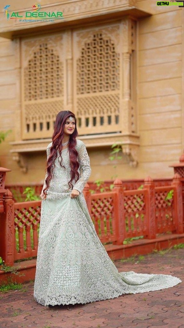 Saniya Shaikh Instagram - Outfit by @aldeenar_fashion_official: Here's a stunning pista-colored long tail gown that's ready to make every moment magical. Watch me twirl in style! 💚✨ . . Address: D-12, 13, 14 SAFAL 8 NR AJIT MILL, Cross Rd, Ahmedabad, Gujarat 380023. Join us for fashion updates and experience the magic of Aldeenar Fashion today! DM us or contact us at +91 9725733369 for more information. Don't miss out on our limited-time Discount offers!! . . . . . . #AldeenarFashion #saniyashaikh #FashionDesigners #BridalWear #CropTop #Sharara #Lehengas #IndoWestern #Kurtis #DiscountOffer #LimitedTimeOffer #offer #FreeGoldNoseRing #LuxuryFashion #AhmedabadFashion #Fashionista #FashionLovers #saniyashaikh #Ahmedabad #weddingseason #OOTD #FashionGoals #trend Dra. Ana Maria Polo