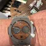 Sanjay Dutt Instagram - Dear Mohammad bhai, was a pleasure to have met you and thank you for the wonderful gift you have designed and given me that depicts Dubai, a hublot specially made by you, concrete, sand dial and camel leather strap, tells you about Dubai, thank you once again and god bless! @seddiqi_uae