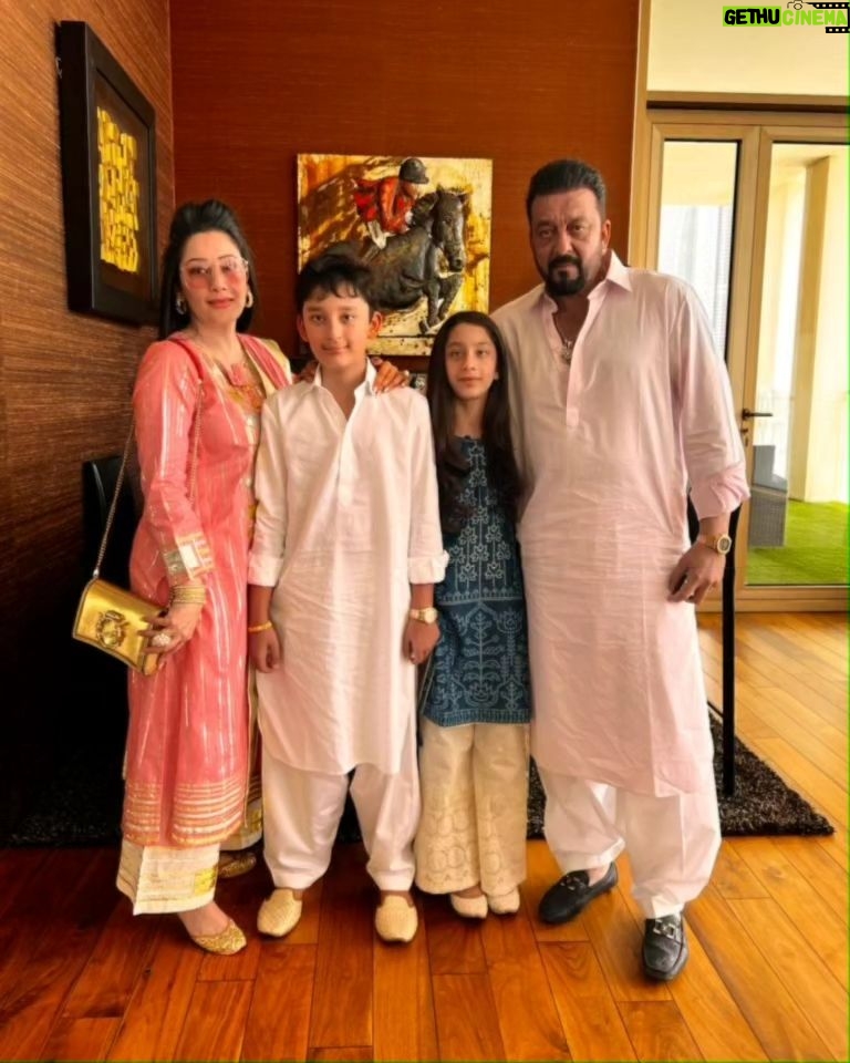 Sanjay Dutt Instagram - Embracing the warmth of lights and the glow of togetherness with my family. Wishing you all a Diwali filled with love, laughter, and countless moments of joy. Grateful for the light you bring into my life. Happy Diwali from our family to yours!