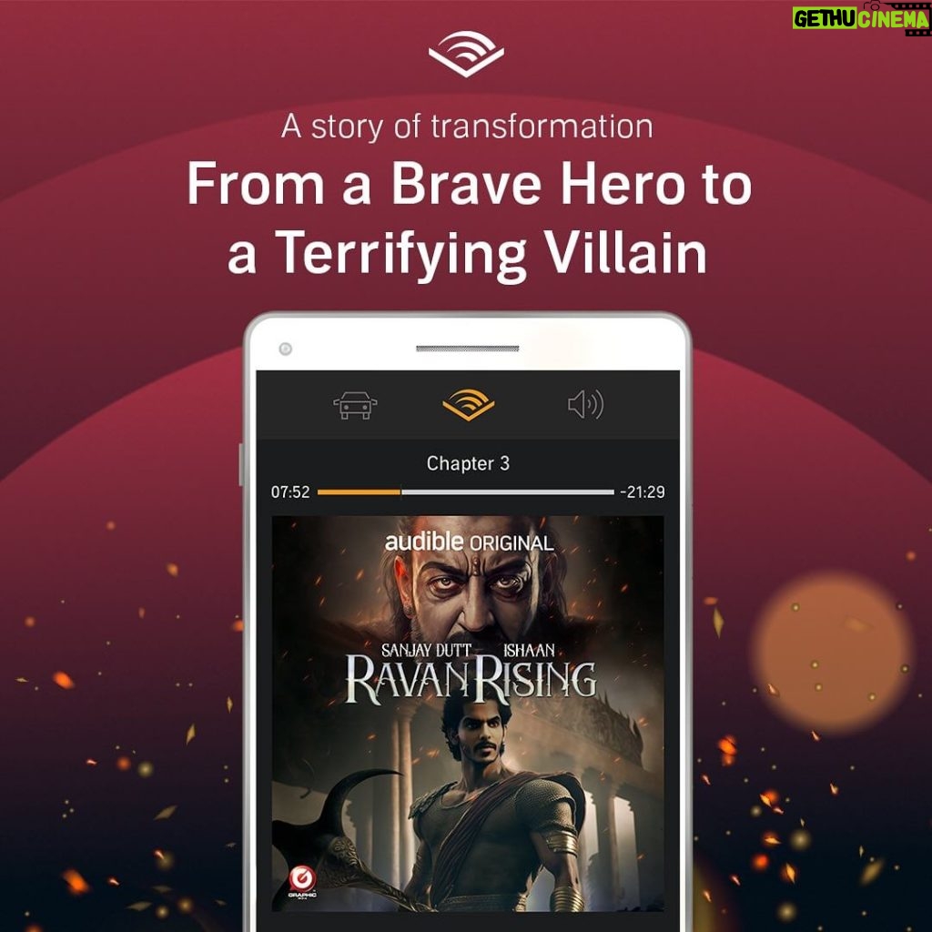 Sanjay Dutt Instagram - The Audible Original ‘Ravan Rising’ makes the perfect new addition to your @audible_in library. 🤌🏼 Listen to the story of Ravan and his journey to becoming the king of Lanka, for free. Link in bio!