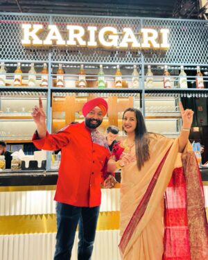 Sanjjanaa Instagram - So I happened to launch and host this wonderful meet and greet at @karigari.bangalore , #Karigari is an esteemed restaurant situated in #nammabengaluru , precisely within the #phoenixmallofasia , an illustrious and colossal shopping complex. Within its premises, this restaurant presents an unparalleled dining affair, skillfully intertwining traditional Indian gastronomy with contemporary culinary methods.

Karigari is known for its extensive menu curated by the esteemed celebrity chef @chefharpalsokhi . I am a very big foodie. I try to control myself a lot, but however, I sometimes really indulge in watching the recipes on YouTube on the very famous cookery show Namak Shamak by @chefharpalsokhi , harpal ji your recipes are so awesome. I have to tell you. You have magic in your golden fingers.  This menu proudly presents a diverse selection of genuine Indian delicacies, each representing the distinct flavors from different regions across the country. 

My list had an invitation for just 10 people including my family,  as I have evolved into becoming an introvert and I don’t believe in inviting hundreds of people whom I’m not close to , thanx @official_gurukiran ji , @laxmikrishnaofficial , @satishcadaboms , @geetika_bindana_ , @fodyssey & @amritadembla each and every one of your presence was so special and heartwarming ❤️ 

What caught my eye is there “suhaag raat ki kheer & mirchy ka halwa ... Not to forget there charcoal cheeze unique Paratha “ … and each and every dish was truely to crave for . 

In addition to the delectable food, Karigari offers excellent service, ensuring that guests have a memorable dining experience. The staff is attentive, knowledgeable, and ready to assist with any special requests or dietary requirements.

finally, what added a very emotional touch to this Event is the saree that I am wearing is given to me by my mother-in-law, and she used her young days … The blessing of the elders, really keep a smile on our face ❤️ Jewellry is from my real Jewellry collection .