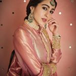 Sara Ali Khan Instagram - Thank you Badi Amma for the loveliest traditional Zardosi gold border 👸 Everyone knows she’s the epitome of grace and royalty- everyone always adored her 🥰 Thank you @manishmalhotraworld @manishmalhotra05 for recreating this style, adding your sparkle and giving it order 💝✨ And thank you @______iak______ for just being the most regally handsome brother in @raghavendra.rathore and posing with your sister who behaves like a recorder 🤣📹📸 And of course @rohanshrestha @adrianjacobsofficial @aasifahmedofficial a heartfelt special thanks is totally in order 🙏🏻🤗🫂