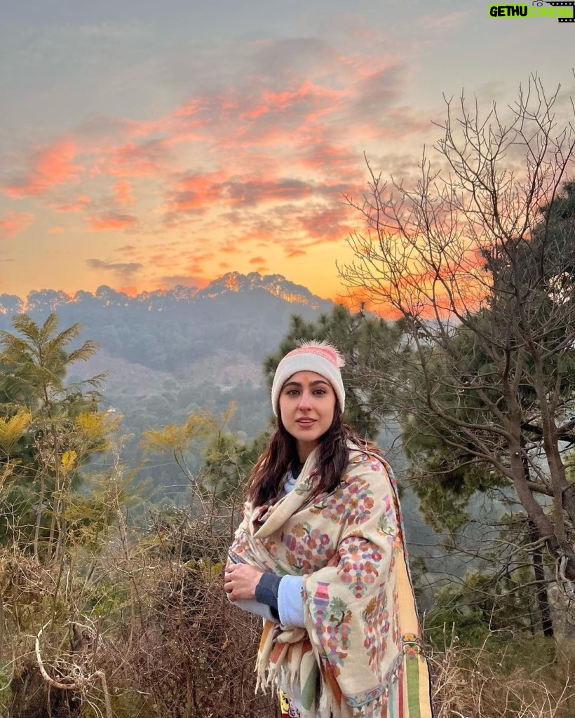 Sara Ali Khan Instagram - Oh Pine 🌲 Will you be mine? 🥰 In nature you’re closest to the divine ☮️ Sometimes sunkissed sometimes under moonshine 🌝
