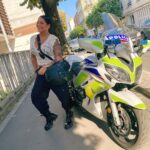 Sarah Fraisou Instagram – Une journΓ©e qui mβa fait bien rire π€£ #police #picoftheday #moto #prada